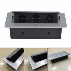 Silver color Pop-Up desktop power socket outlet for furniture table /hotel project pop up socket