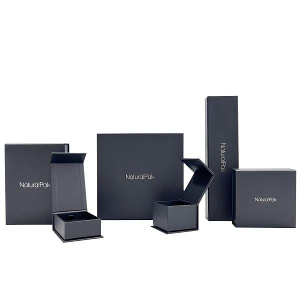Cheap Black Clamshell Magnetic Closure Jewelry Box Custom Size Cardboard Wallet Boxes for sale