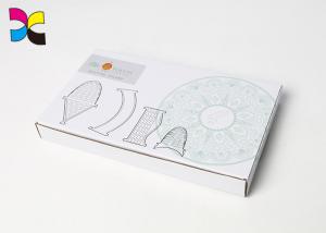 White Custom Packaging Boxes Shipping Corrugated Printing Flat Simple Concise With Insert