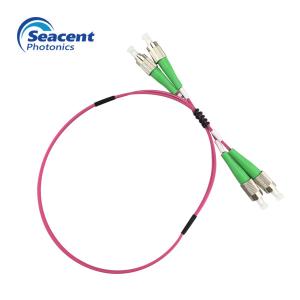 Multimode Duplex Fc To Fc Fiber Patch Cord MM50/125 OM3 , APC Polish