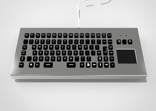 Cheap Backlit USB PS/2 Rugged Desktop Metal Keyboard With Function Keys and Touchpad for sale