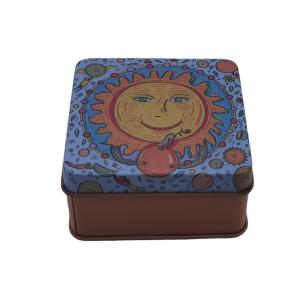 China Personalized Square Soap Tin Box With Lid Gift Tin Cans Glossy Varnish on sale