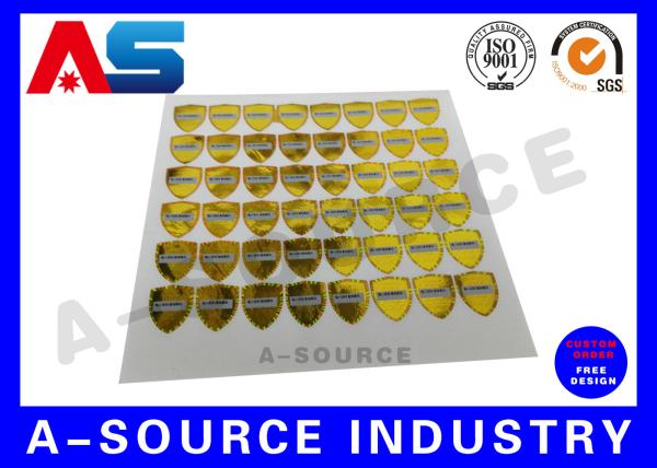 Cheap Gold Security Anti Counterfeiting Custom Hologram Sticker With Serial Number / scratch overlay for sale