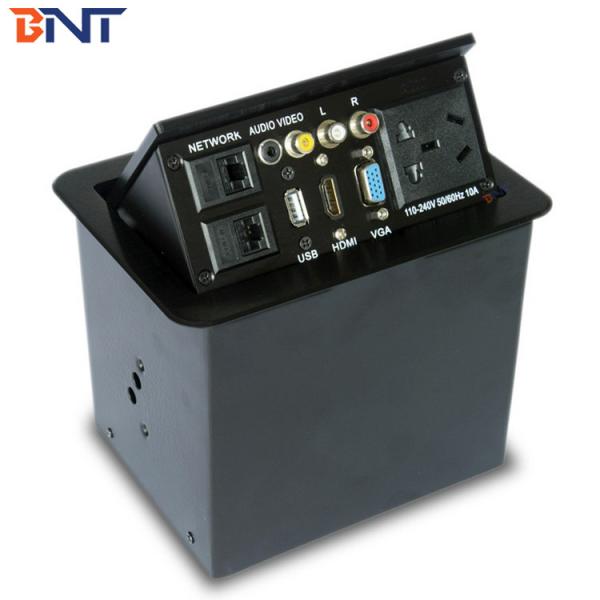 Cheap Pop Up Flush Mounted Table Standard Power Socket Conference With RCA / VGA / HDMI for sale