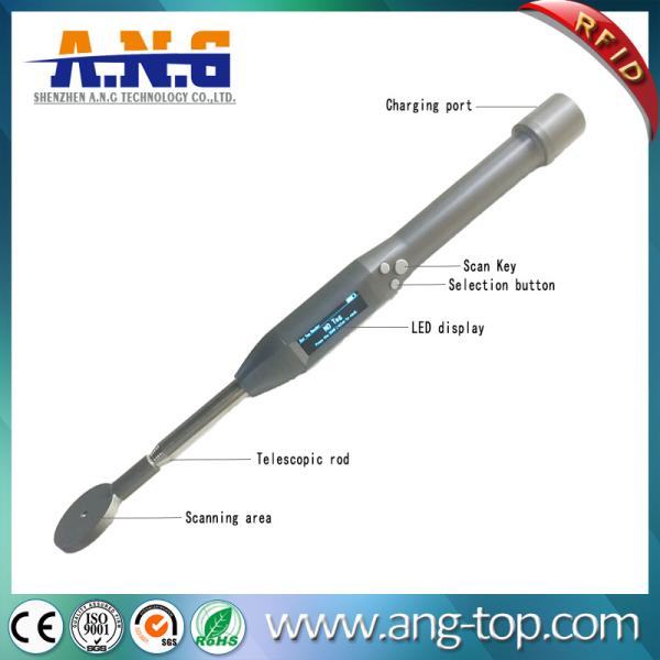 Cheap 134.2Khz FDX-B Telescopic wand LED Bluetooth Animal Microchip Scanner RFID Reader for sale