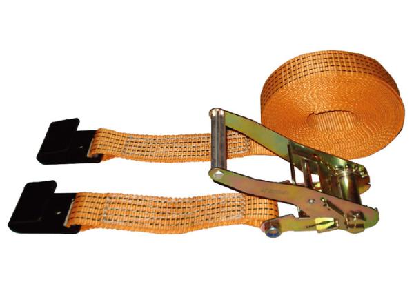 Cheap 5000kg Polyester Webbing Slings With Flat Hook / Cargo Lashing Strap for sale