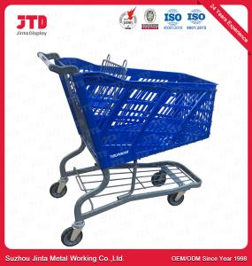 Best 125L Plastic Trolley Basket Chrome Plated For Shopping Mall wholesale