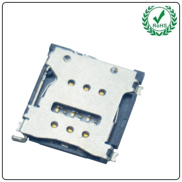 Cheap PTFE insulation resistance Push Nano Sim Card Connector 1.5H With Card Tray for sale