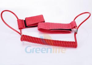 Best 1.5M Long Quality Red Plastic Spring Coil Fishing Lanyard With  Strap 2pcs wholesale