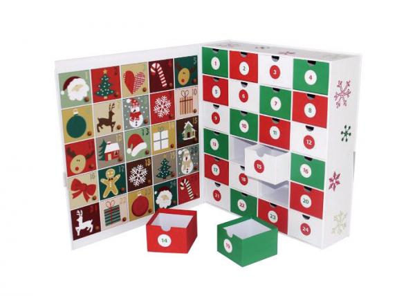 Cheap Exquisite Luxury Christmas Packaging Calendar Christmas Drawer OEM Service for sale
