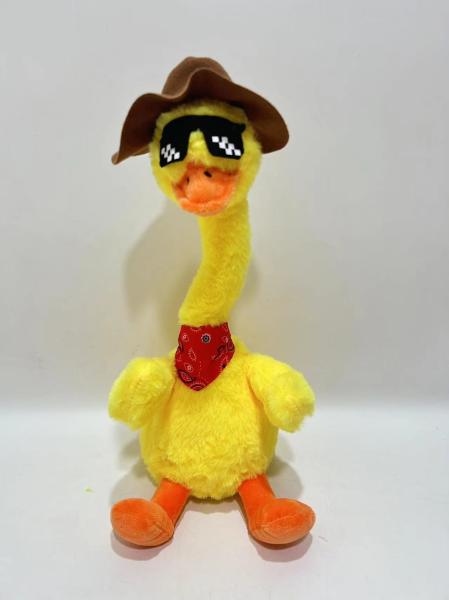 Cheap Recording Repeating Dancing Singing Yellow Duck Plush Toy with Hat for sale
