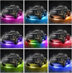 Best 4pcs Car Underglow digital strip light Multi Color DIY Sound Active Function Music Mode with APP Control Remote Control wholesale