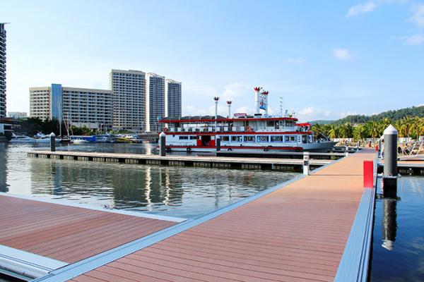 Cheap Durable Marine Floating Platform Engineering Design WPC Decking Floating Dock Walkway for sale
