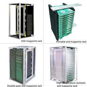 SMT Antistatic ESD Magazine Rack Anti Static PCB magazine rack for PCB assembly line pick and place machine