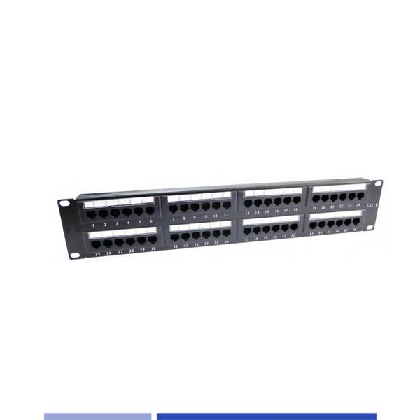 Cheap Cat6 48 Port Unshielded Patch Panel 2U 19" Rack Mount For Cabling System for sale