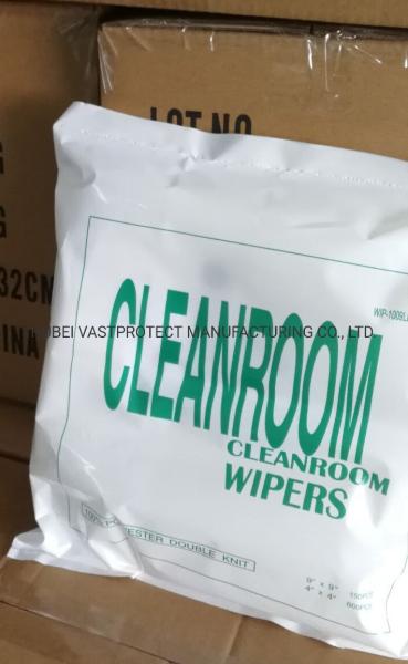 Cheap 120GSM 100% Polyester Lint Free Cleanroom Wipers for Electronic Component Maintenance Room for sale