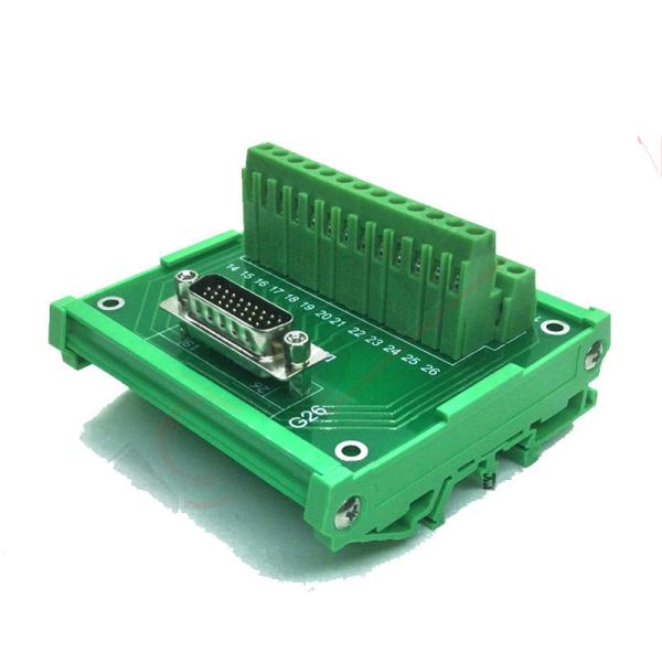 Cheap DB26 D Sub 26 Pin Connector Terminal Block Breakout Board DIN Rail for sale