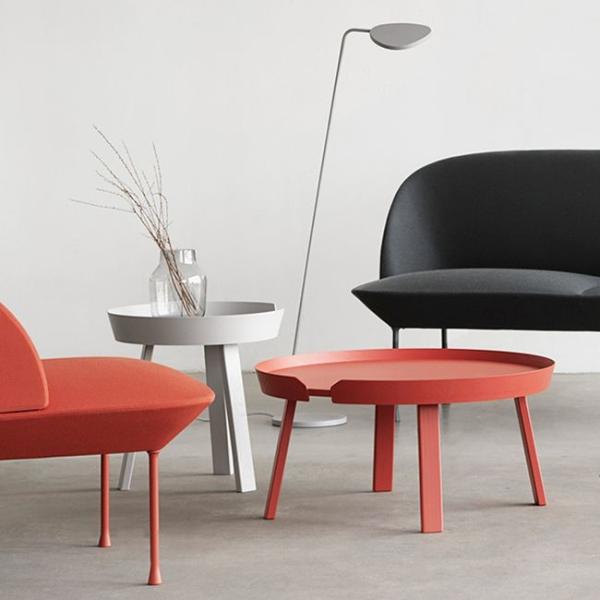 Cheap Small Side Round Metal Coffee Table Muuto Around Solid Wood  Table Concise Design for sale