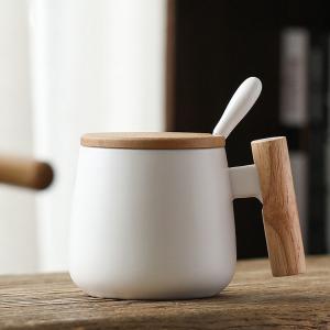Best Custom Nordic Insulated Coffee Mug Ceramic Matte White Black 13oz wholesale