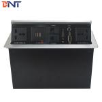 Luxurious meeting room desktop hidden pop up socket with bottom interface