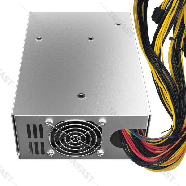 Cheap Silent ATX Mining Rig Power Supply For Mining 8 Gpu 2000W PSU 90PLUS Ethereum 2 Fans Silver for sale