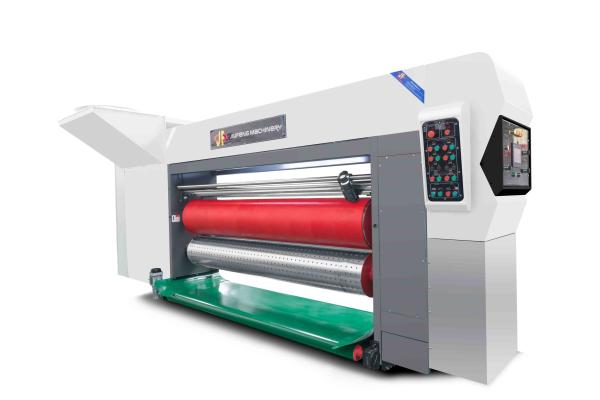 Cheap All Computer Controled G6-1224 Corrugated Cardboard Pressure Free Feed Structure Lead Edge Vacuum Transfer 4 Color Printer + Slotter + Die Cutter + Vibrator + Stacker for sale