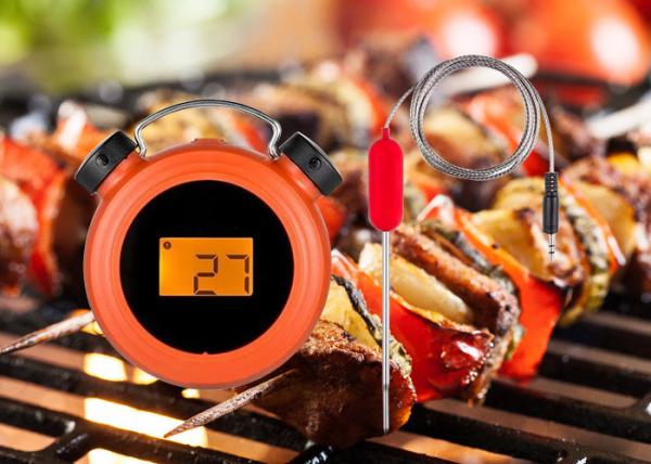 Cheap Clock Shape Orange Bluetooth Meat Thermometer With Two Probes High Accuracy for sale