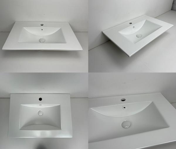 Cheap Drop In Self Rimming Overmount Bathroom Sink Rectangular White With Overflow for sale