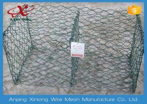 Best 6 * 8cm Heav Duty Gabion Wire Mesh / Hexagonal Wire Cages For Rock Retaining Walls wholesale