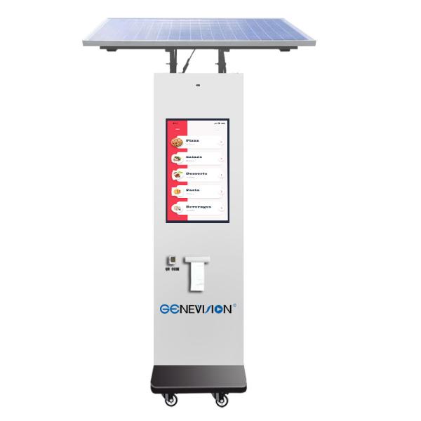 Cheap 27 inch Outdoor Self Service Order Kiosk With Solar Panel Power System for sale