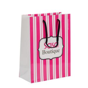 China Foldable Customized Branded Paper Bags / Paper Gift Bags With Rope Handles on sale