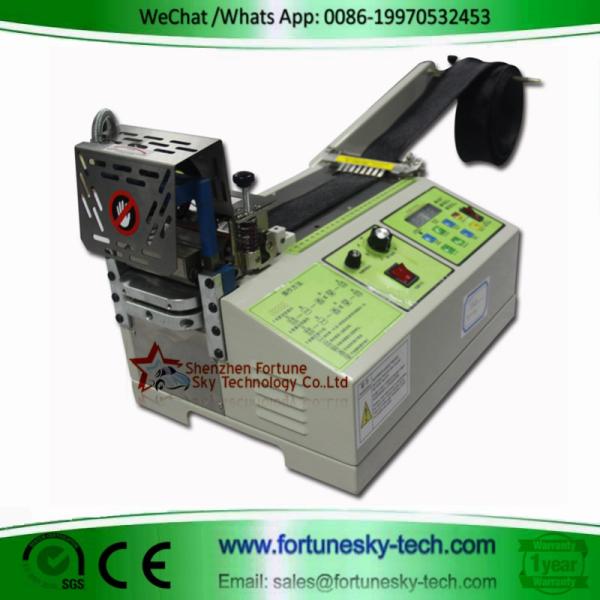 Cheap Fully Automatic Belt Ribbon Zipper Elastic Band Velcro Fabric Hot or Cold Cutting Machine No Loose Edge No Burrs for sale