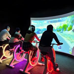 Exercise Bike With Video Projector Interactive Projection Game Cycling Simulator