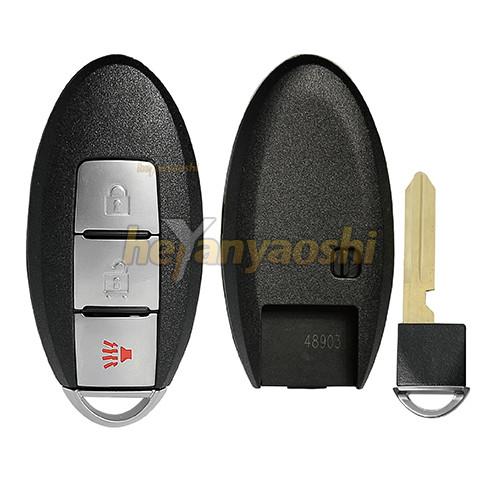 Cheap Nissan 3 Buttons Smart Key Shell with Emergency Key Insert for sale