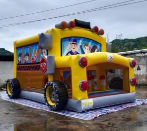 Best School Bus Inflatable Bouncer Jumping House 7mL*5mW*4mH wholesale