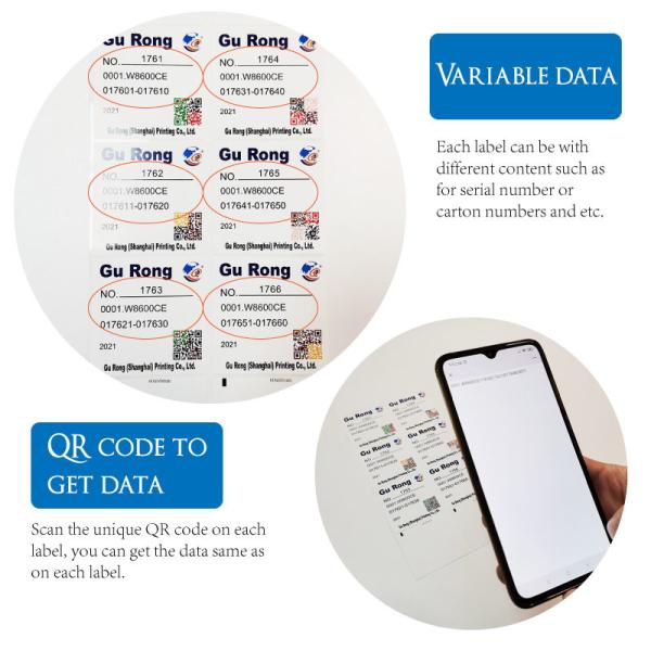 Cheap BOPP Film Variable Data Label Printing QR Code  Digital Print Label for sale