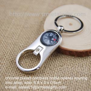 Best Multi-function chrome plated hiking kit compass bottle opener keyring, compass keychain, wholesale
