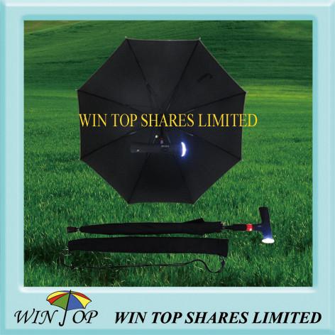 Cheap LED Auto Stick Umbrella with Radio, Alarm Function for sale