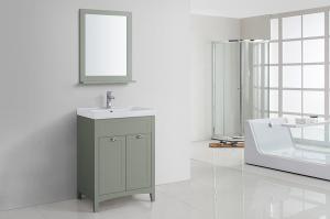 Best Resin Sink 24 Inches MDF / Plywood Bathroom Cabinet Rectangle With Mirror CUPC wholesale