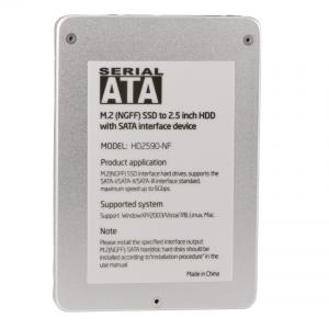 China M.2 NGFF (SATA) SSD B/B+M key to 2.5inch SATA HDD Enclosure Case Aluminium 9mm on sale