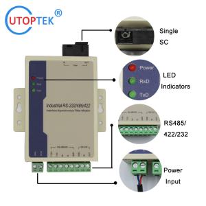 China RS485/422/232 to Fiber Modem, RS232/422 Rs485 over Fiber Converter for alarm system using on sale