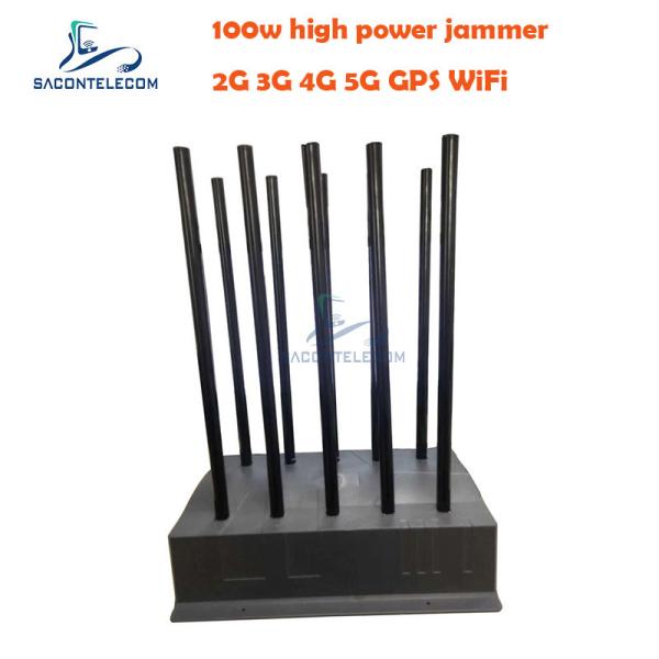 Cheap DCS 100w High Power Signal Jammer Blocker 10 Channels VHF UHF Jammer for sale
