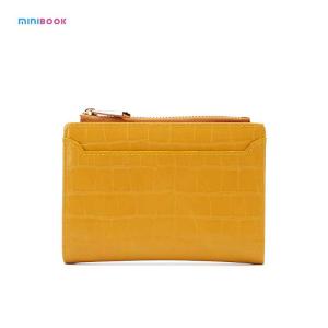 Women's Short Wallet with Ins Style Croc Skin and Polyester Lining in Crocodile Grain