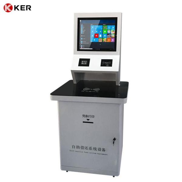 Cheap Public Library Self Checkout Kiosk With Check In Check Out Function, Touch Screen Information Display Kiosk For Library for sale
