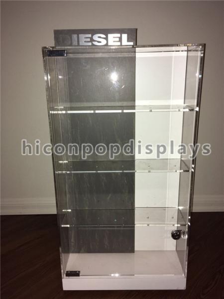 Cheap Counter Top Acrylic Display Case Metal Base Watch Display Units Double Sided for sale