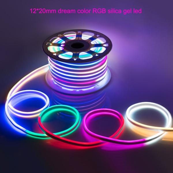Cheap 12*20mm dream Color LED Neon Flex Strip Programmable LED Neon Lights for sale