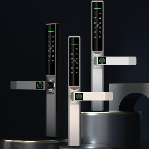 Cheap Tuya TTlock Sliding Door Lock Outdoor IP65 Unlock By Fingerprint Code Key Card for sale