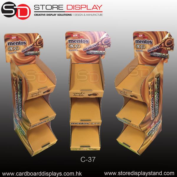 Cheap PDQ tabletop display box with 3 layers for snacks in the grocery store for sale