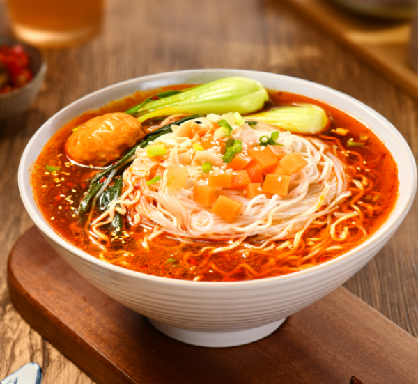 Delicious Rattan Pepper Boiled Fish Flavor Vermicelli and Instant Noodles with Marinated Egg