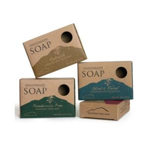 China 350gsm Brown Kraft Paper Custom Printed Cosmetic Boxes For Soap Package on sale